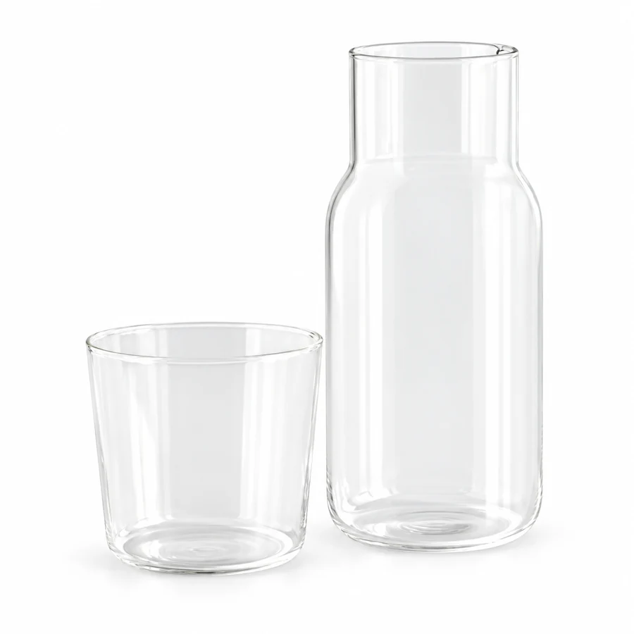 Set de jarra y vaso transparente