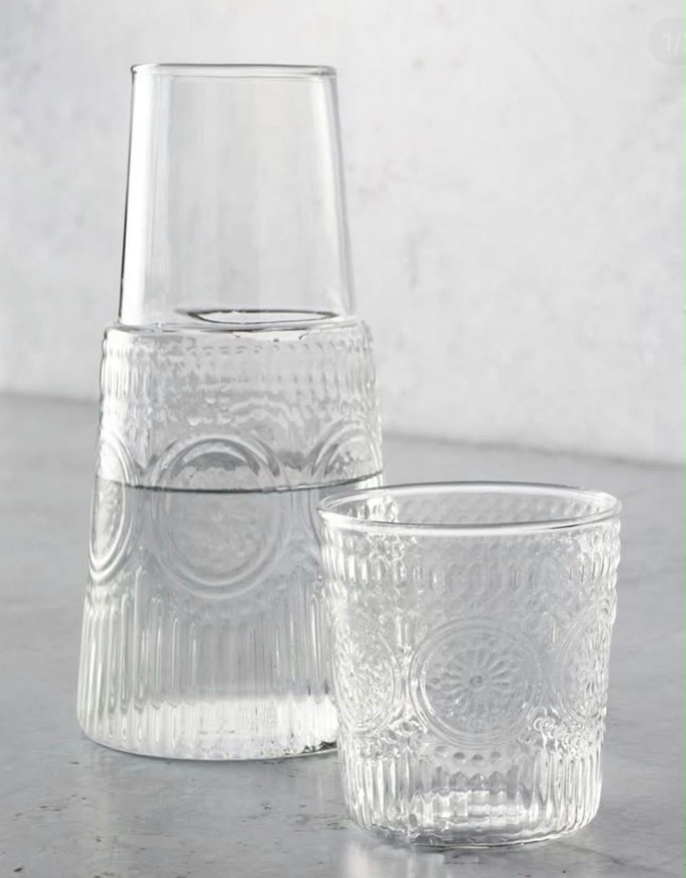 Set de noche SUNFLOWER · jarra y vaso
