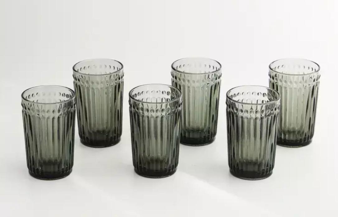 Set de 6 vasos BALL gris